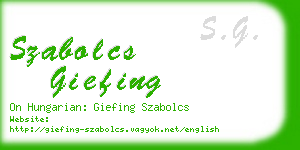 szabolcs giefing business card